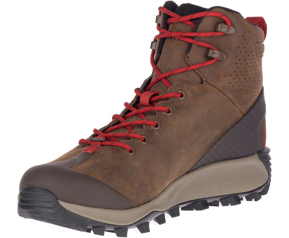 Merrell Hiking Boots Brown - Thermo Glacier Mid Waterproof - Mens 12AKQJRPG